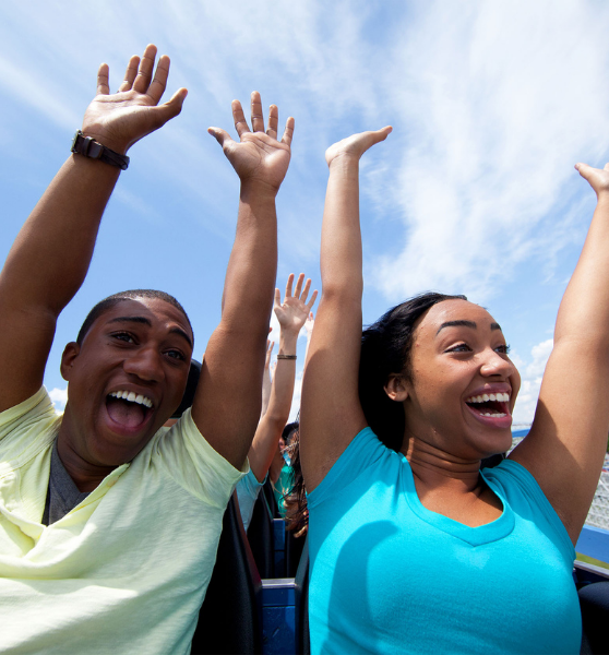 Couple on a rollercoaster