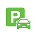 Green Parking Sign and Car